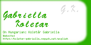 gabriella koletar business card