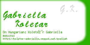 gabriella koletar business card